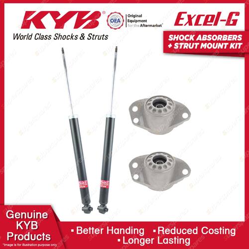 Pair Rear KYB Shock Absorbers + Strut Top Mount Kit for Audi A1 8X A3 8L 97-15