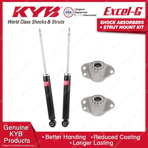 2 Rear KYB Shock Absorbers Strut Mount Kit for Audi A3 8P 2.0 FSI Ambition 05-07