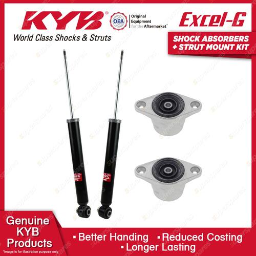 2x Rear KYB Shock Absorbers + Strut Mount Kit for Audi A4 B7 Quattro Sedan 06-07