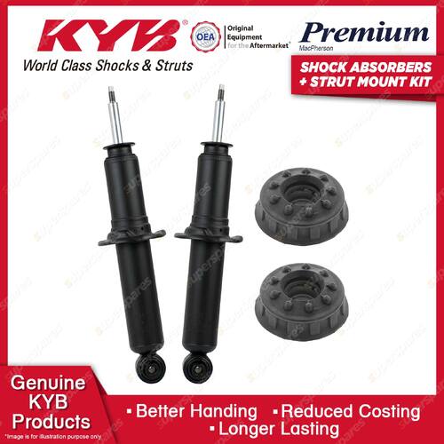 2x Rear KYB Shock Absorbers Strut Mount Kit for Audi A6 C4 ABC 2.6 V6 FWD 94-97