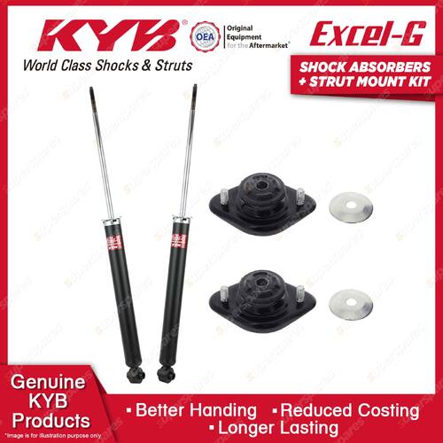 Pair Rear KYB Shock Absorbers + Strut Top Mount Kit for BMW 3 Series E46 95-05