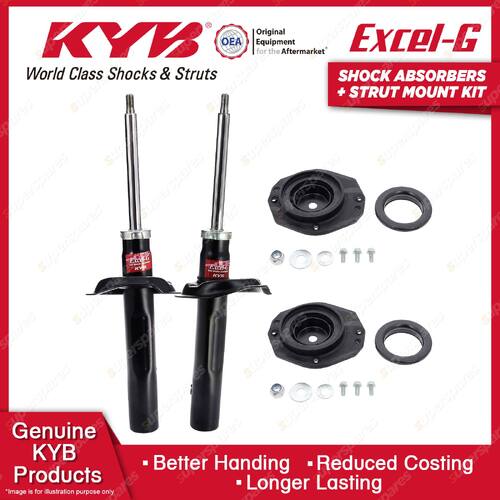 2x Front KYB Shock Absorbers + Strut Mount Kit for Citroen Berlingo TU3JP 99-02