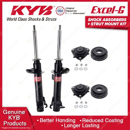 2x Front KYB Shock Absorbers + Strut Mount Kit for Ford Festiva WP 04-06