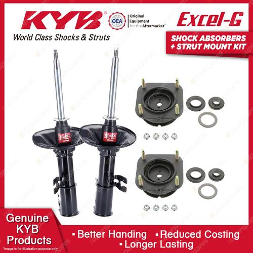 2 Front KYB Shock Absorbers + Strut Top Mount Kit for Ford Telstar AT AV 87-91