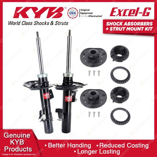 Pair Front KYB Shock Absorbers + Strut Mount Kit for Ford Mondeo MA MB MC 07-15