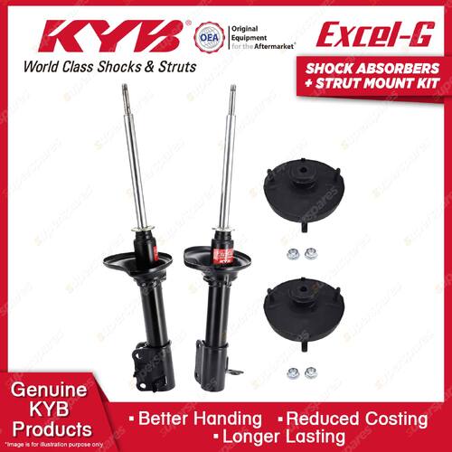 Pair Rear KYB Shock Absorbers + Strut Top Mount Kit for Ford Laser KF KH 90-94