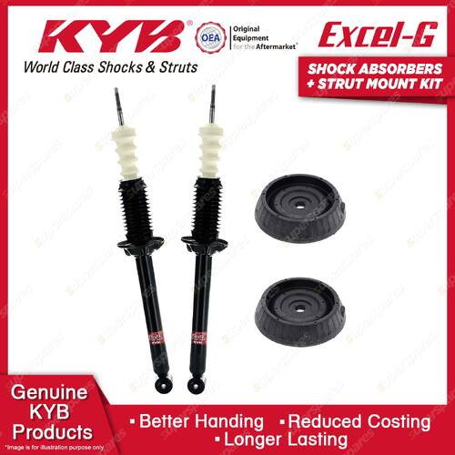 2x Rear KYB Shock Absorbers + Strut Mount Kit for Ford KA BL13 Hatchback 99-00