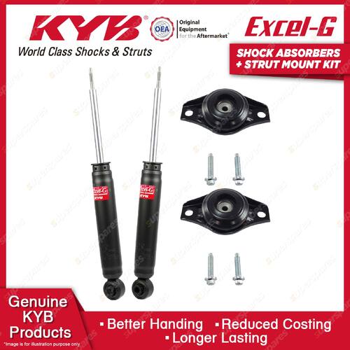 Pair Rear KYB Shock Absorbers + Strut Mount Kit for Ford Mondeo MA MB MC 07-15