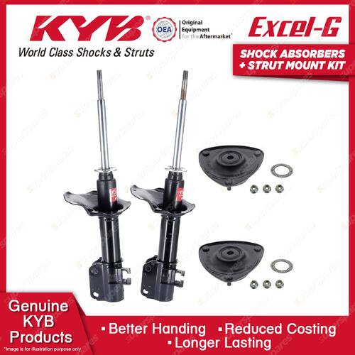 2 Front KYB Shock Absorbers + Strut Top Mount Kit for Holden Barina MF MH 89-94