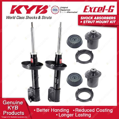 2 Front KYB Shock Absorbers + Strut Mount Kit for Holden Vectra JR JS I4 97-02