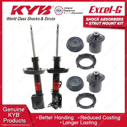 2 Front KYB Shock Absorbers + Strut Mount Kit for Holden Vectra JR JS V6 97-02