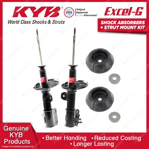 2 Front KYB Shock Absorbers + Strut Mount Kit for Holden Viva JF F18D3 FWD 05-09