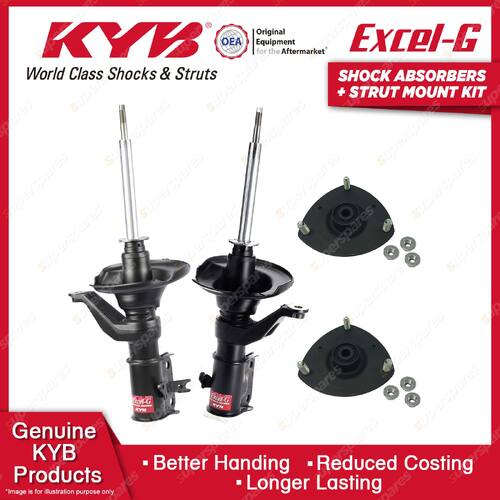 Pair Front KYB Shock Absorbers Strut Top Mount Kit for Honda Civic ES1 EU3 00-06