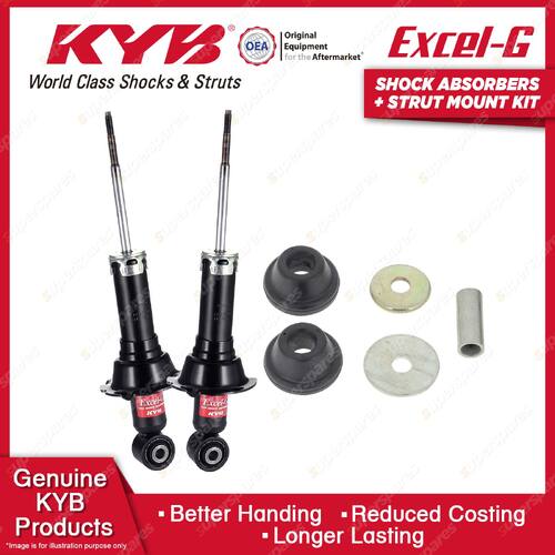 2x Rear KYB Shock Absorbers + Strut Mount Kit for Honda CRV RE4 K24Z1 SUV 07-12