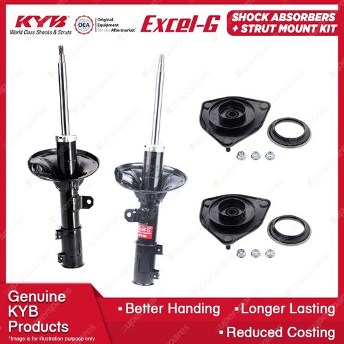 2 Front KYB Shock Absorbers + Strut Mount Kit for Hyundai Tiburon GK Coupe 02-10