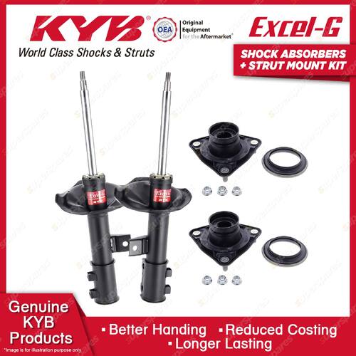 Pair Front KYB Shock Absorbers + Strut Mount Kit for Hyundai Elantra HD XD 06-11