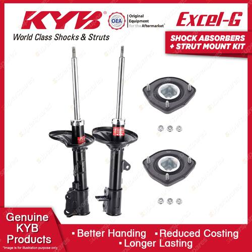 2 Rear KYB Shock Absorbers + Strut Mount Kit for Hyundai Elantra Lavita XD 00-06