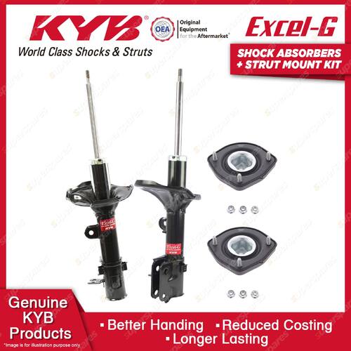 Pair Rear KYB Shock Absorbers + Strut Mount Kit for Hyundai Tucson JM SUV 04-10