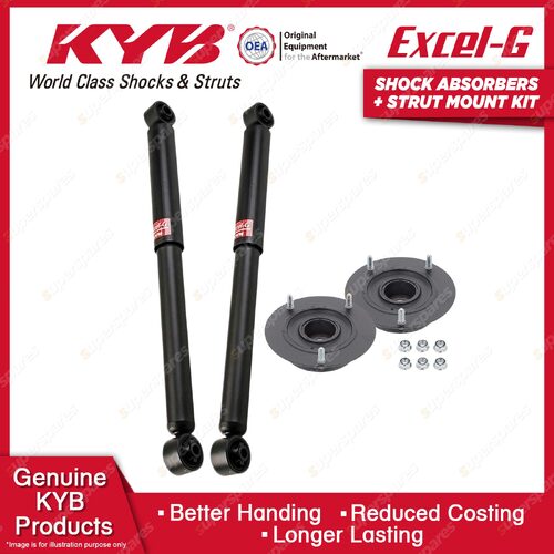 Pair Front KYB Shock Absorbers + Strut Mount Kit for Kia Magentis MG Sedan 06-10