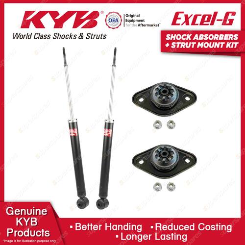 Pair Rear KYB Shock Absorbers + Strut Mount Kit for Kia Rio JB G4ED G4EE 05-11