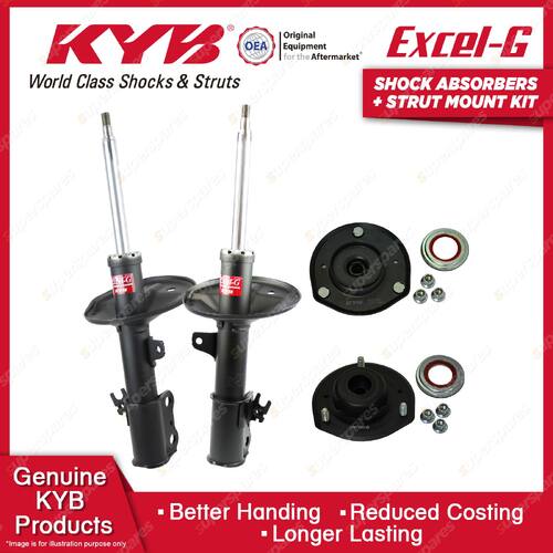 2x Front KYB Shock Absorbers + Strut Mount Kit for Lexus ES300 MCV20 Sedan 96-01