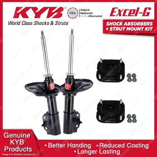 Pair Front KYB Shock Absorbers Strut Top Mount Kit for Mazda 323 BG Sedan 89-94