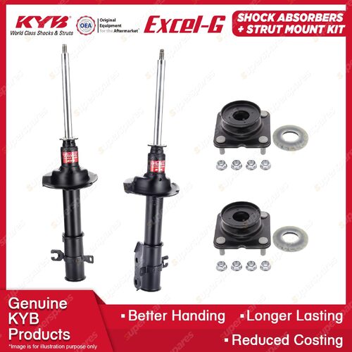 Pair Front KYB Shock Absorbers + Strut Top Mount Kit for Mazda CX-7 ER SUV 06-12