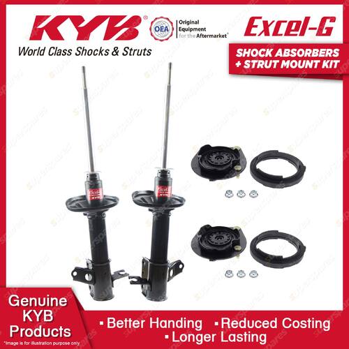 2 Rear KYB Shock Absorbers + Strut Mount Kit for Mazda 323 BA Astina KF 94-98