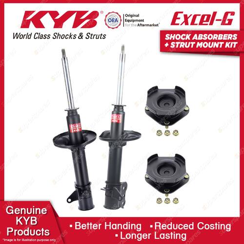 2x Rear KYB Shock Absorbers + Strut Mount Kit for Mazda 626 GF FSDE 97-02