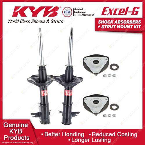 2x Front KYB Shock Absorbers + Strut Mount Kit for Mitsubishi Mirage CE 99-04