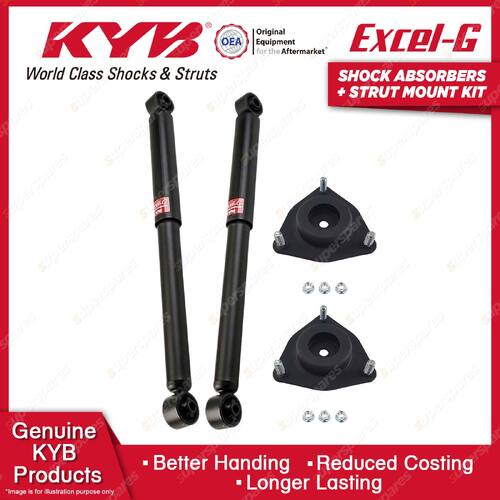 2x Front KYB Shock Absorbers + Strut Mount Kit for Mitsubishi Lancer CJ Aspire