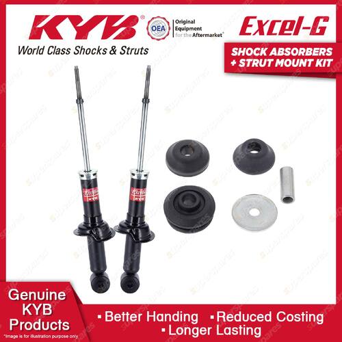 2x Rear KYB Shock Absorbers + Strut Mount Kit for Mitsubishi Lancer CJ 07-16