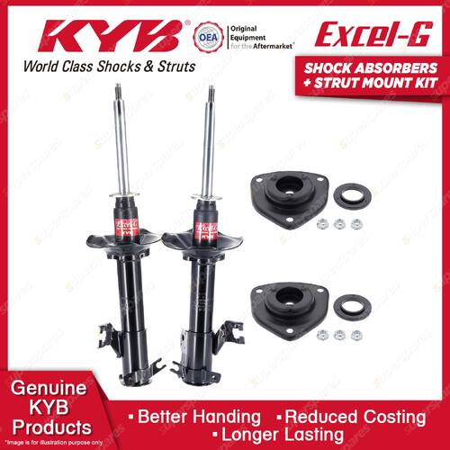 Pair Front KYB Shock Absorbers + Strut Mount Kit for Nissan Pulsar N15 FWD 98-00