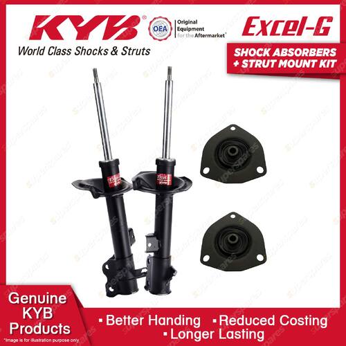 2x Rear KYB Shock Absorbers Strut Mount Kit for Nissan X-Trail T30 QR25DE 01-07