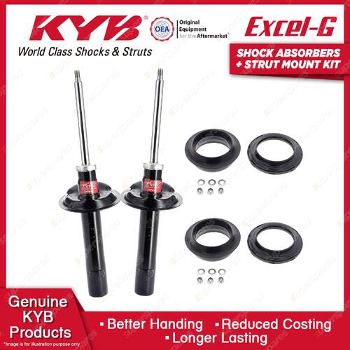 2x Front KYB Shock Absorbers + Strut Mount Kit for Peugeot 309 XU5M Hatch 89-93