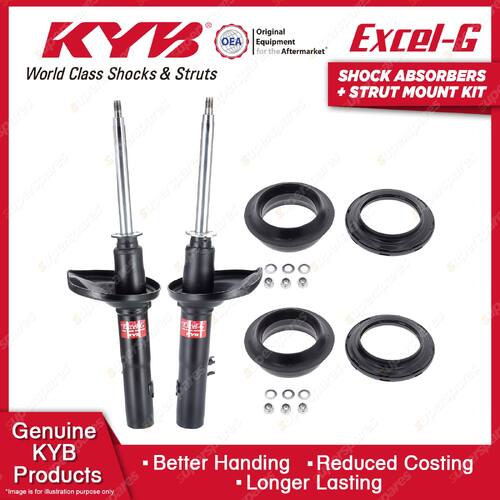 Pair Front KYB Shock Absorbers + Strut Mount Kit for Peugeot 205 XU5J XU9J 84-95