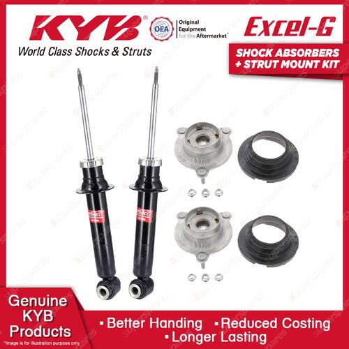 2 Front KYB Shock Absorbers + Strut Mount Kit for Peugeot 407 3FZ RHH RHR 04-on