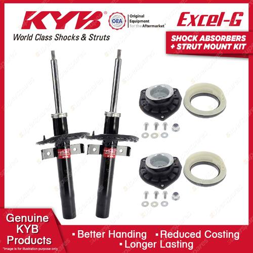 Pair Front KYB Shock Absorbers Strut Top Mount Kit for Renault Megane X84 03-10