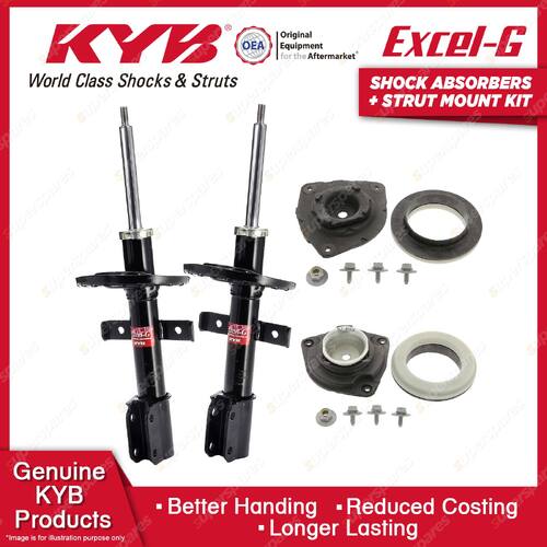 2 Front KYB Shock Absorbers Strut Mount Kit for Renault Clio MK III Hatch 08-ON