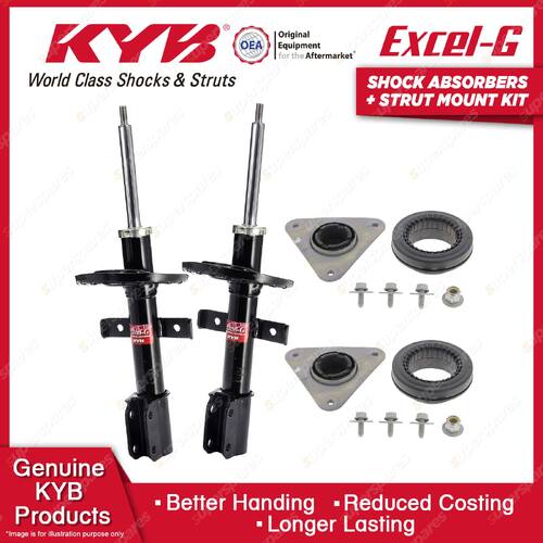 2x Front KYB Shock Absorbers + Strut Mount Kit for Renault Clio MK III RS 2010