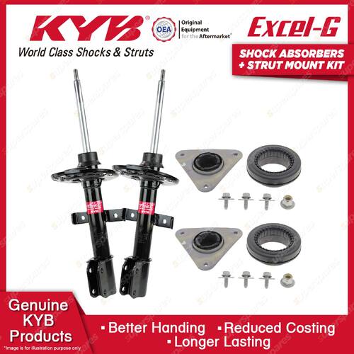 2 Front KYB Shock Absorbers + Strut Mount Kit for Renault Captur X87 Wagon 15-ON