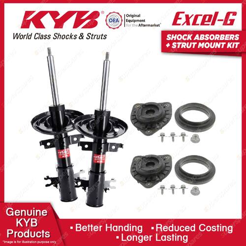 2x Front KYB Shock Absorbers + Strut Mount Kit for Renault Laguna X91 08-11