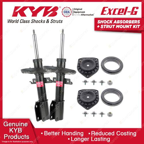 2x Front KYB Shock Absorbers + Strut Mount Kit for Renault Fluence X38 M4R 10-On