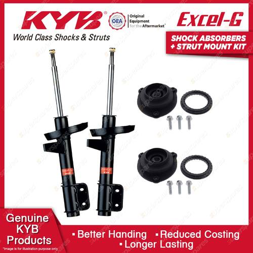 2 Front KYB Shock Absorbers + Strut Top Mount Kit for Saab 9-5 YS3E 99-01