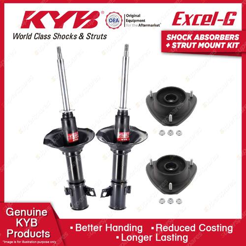 Pair Front KYB Shock Absorbers Strut Mount Kit for Subaru Impreza GC GF 94-00