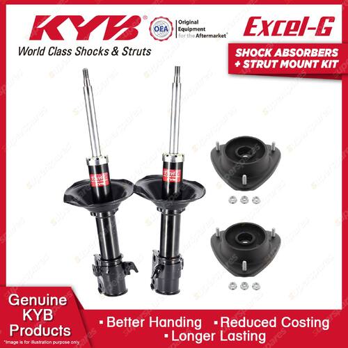 2x Front KYB Shocks + Strut Mount Kit for Subaru Impreza GDA WRX EJ205 02-05