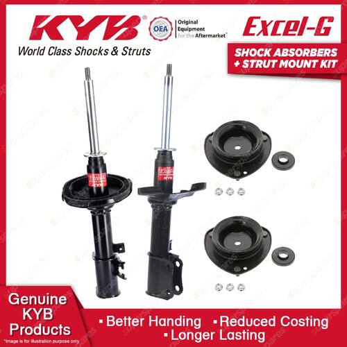 2 Front KYB Shock Absorbers + Strut Mount Kit for Suzuki Baleno GC31 GC41 95-01