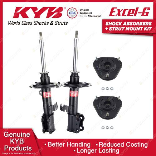 2x Front KYB Shock Absorbers + Strut Mount Kit for Toyota Celica ZZT231R 99-06