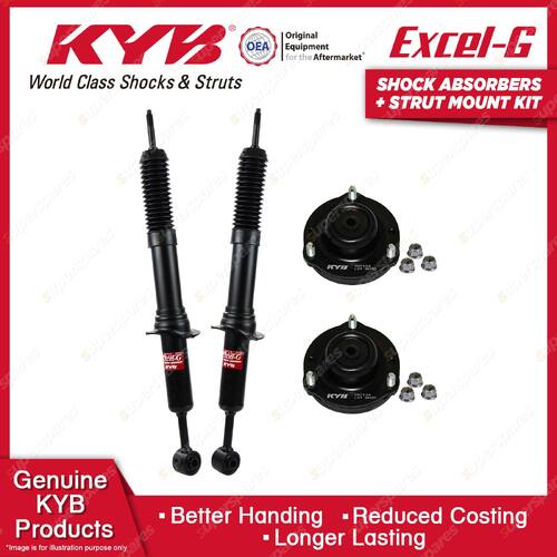 2 Front KYB Shock Absorbers Strut Mount Kit for Toyota Hilux GGN25R KUN26R 05-15