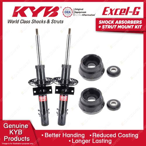 Front KYB Shock Absorbers Strut Mount Kit for Volkswagen Polo 6R Hatchback 10-14